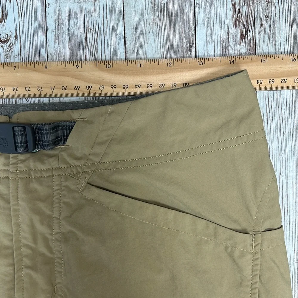 Mountain Hardware Women's Belted Cargo Shorts sz 4 Tan Nylon Hiking Outdoor 8” - Picture 14 of 16